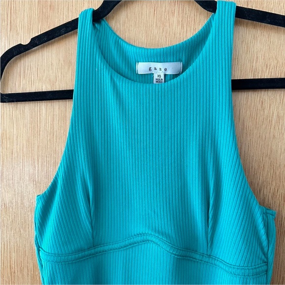 Green Ribbed Dress - Picture 3 of 4